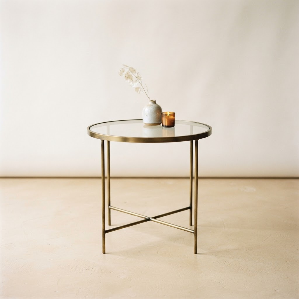 Brass & Glass Side Table